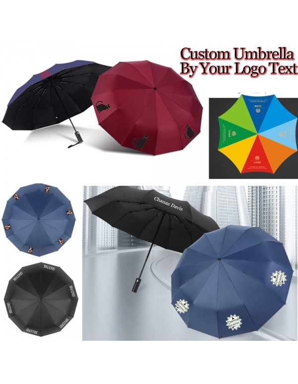 Customized  49 inch umbrellas, auto open  folding windproof umbrella, waterproof and protective portable umbrella, 8 Ribs tough and not easy to bend, with umbrella cover