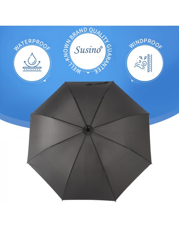 Custom 40 inch 8 Ribs stick umbrella, windproof and waterproof portable umbrella, PVC handle, steel + fiber umbrella frame, tough and not easy to bend