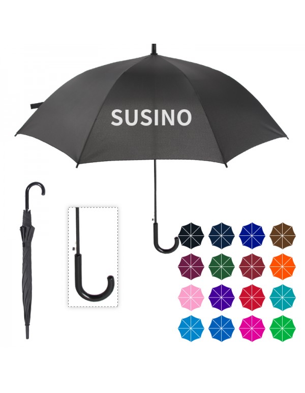 Custom 40 inch 8 Ribs stick umbrella, windproof and waterproof portable umbrella, PVC handle, steel + fiber umbrella frame, tough and not easy to bend